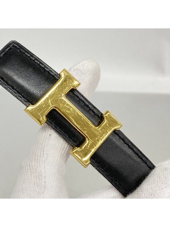 Hermes Belt Constance Box Calf Courchevel Black Red Gold main image 5
